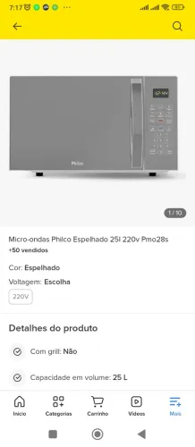 Microondas novo 220w