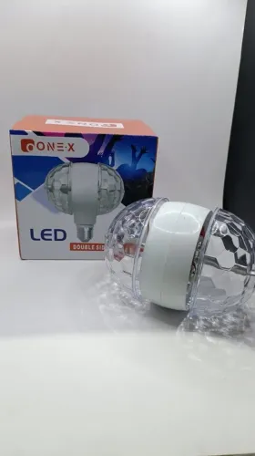 Lâmpada Led Giratória Dupla Globo Rotativa Festa Balada