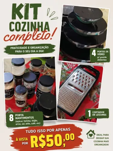 Conjunto porta mantimentos e alimentos 