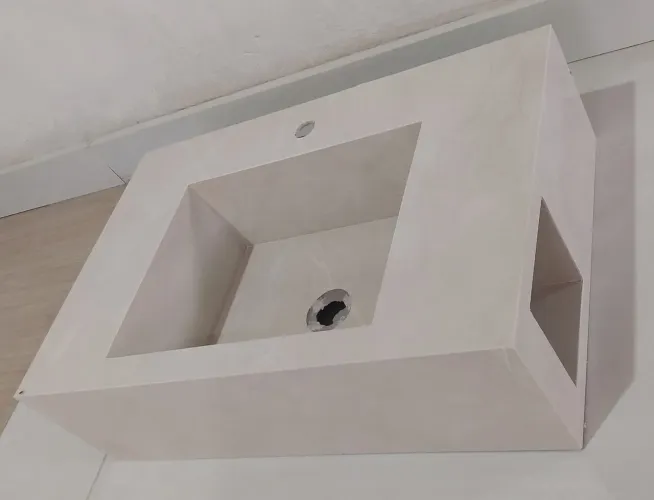 Pia para banheiro esculpida no porcelanato