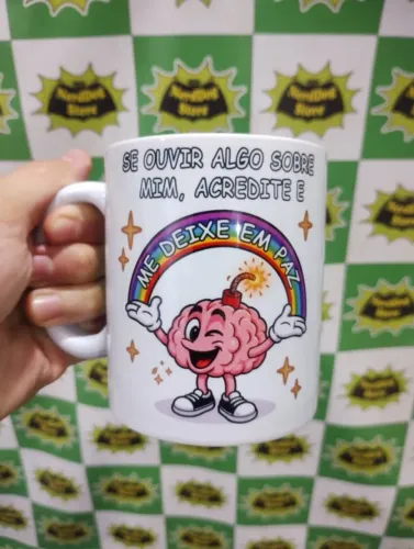 Caneca "Me deixe em Paz" - Meme Personalizada Frases Porcenala Humor - NerdDog Store