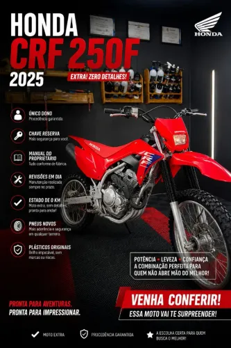 Crf 250f. Moto extra sem detalhes.