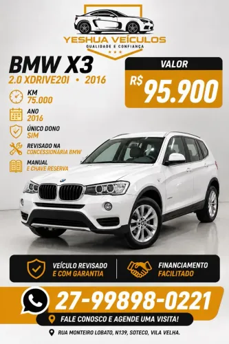 BMW X3 Xdrive 20I 2.0/x-line Bi-TB Flex Aut. 2016