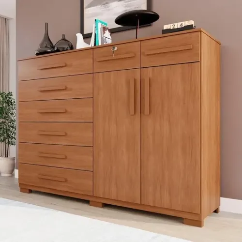 Cômoda C/7 Gavetas 2 Portas 100% MDF 1.48M. Produto Novo Direto de Fábrica P/Sua Casa.
