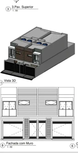 Construção a venda, projetada para dois sobrados