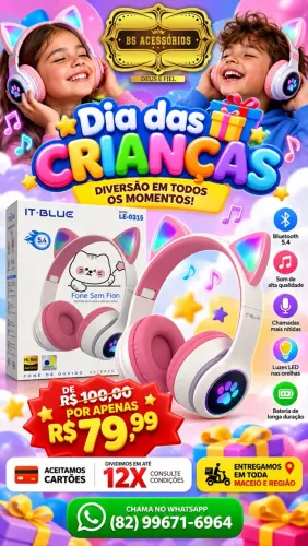Fone Bluetooth gatinho