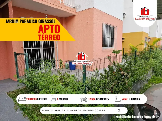 Jardim Paradiso Girassol - Apartamento Garden 2 Quartos com Quintal Amplo no Térreo