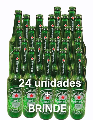 24 Heineken Vasilhame Casco 600ml + Brinde Engradado