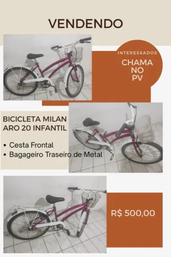 BICICLETA MILAN ARO 20 INFANTIL