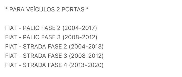 Vendo par de canaletas original  para vidros da Fiat Strada.