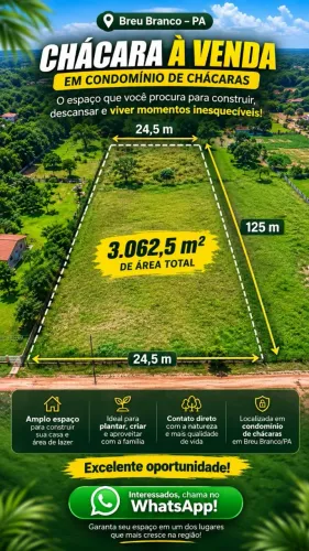 CHÁCARA À VENDA EM BREU BRANCO - PA