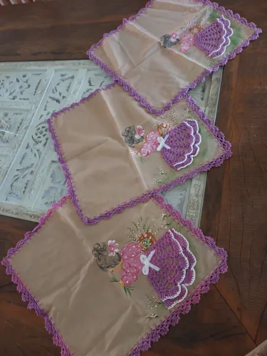Kit Guardanapos Crochê/capas tampas potes