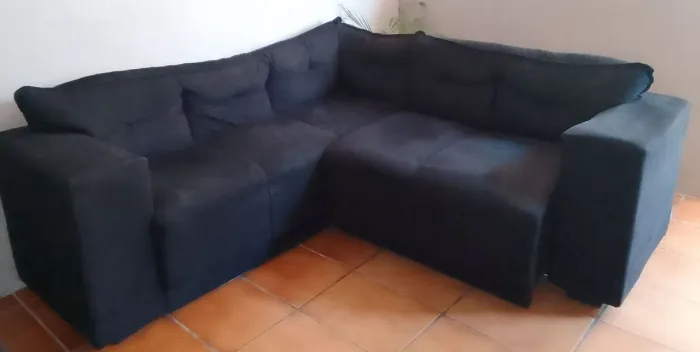 Sofá De Canto Retrátil Veludo New Qatar 