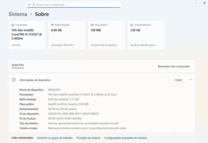 Notebook Lenovo