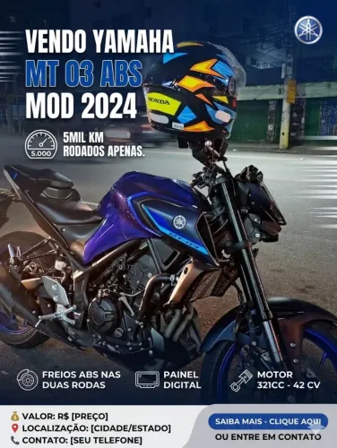 YAMAHA MT 03 ABS MOD 2024 ACEITO HONDA TODOS OS MODELOS DE ENTRADA ATE CB 300 FAN BROS 