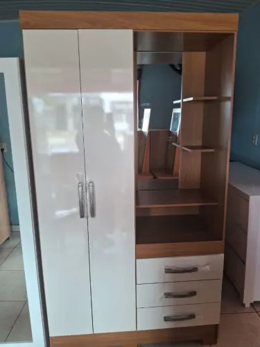 GUARDA ROUPA DE SOLTEIRO NOVOS NA CAIXA COM ESPELHO