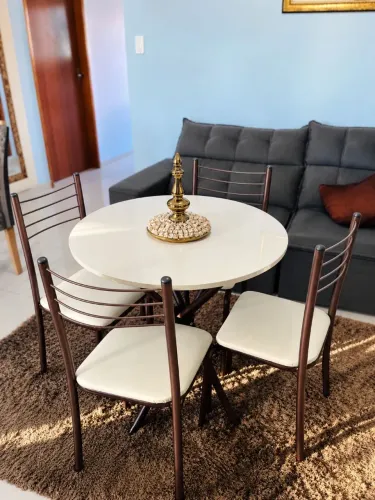Entrega Rápida Mesa de Granito 75x75 com 4 cadeiras