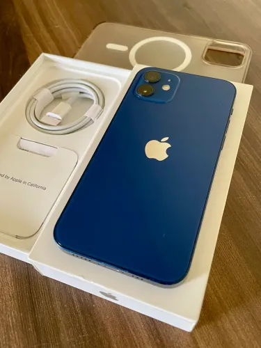 iPhone 12 Azul 64GB - Completo + Capinha MagSafe