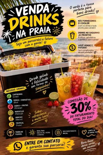 QUER GANHAR DINHEIRO VENDENDO DRINKS NA PRAIA?