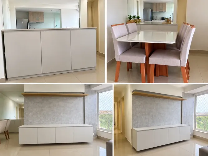 Vendo buffets/ aparadores planejados com espelho + mesa de jantar com 3 meses de uso!