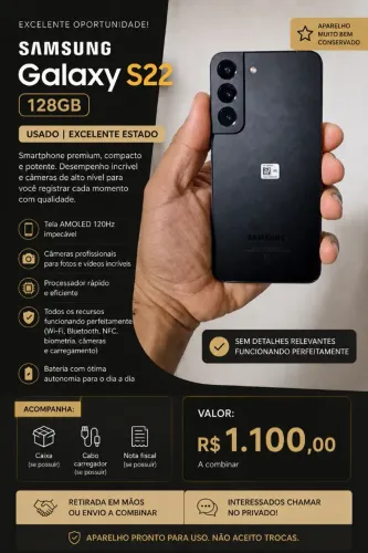 Galaxy S22 128GB - Oportunidade 