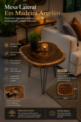 Mesa de fatia de madeira 989,00 de Argelin