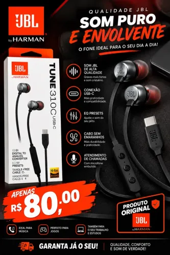 Fone JBL original tipo C