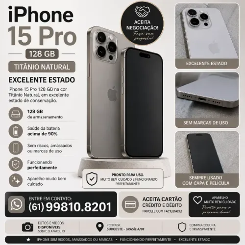 Iphone 15 Pro 128gb - estado de novo