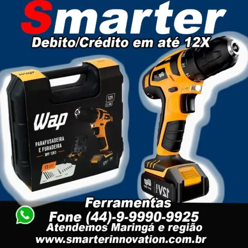 Parafusadeira Furadeira Sem Fio 12V WAP BPF 12K3 Kit Maleta