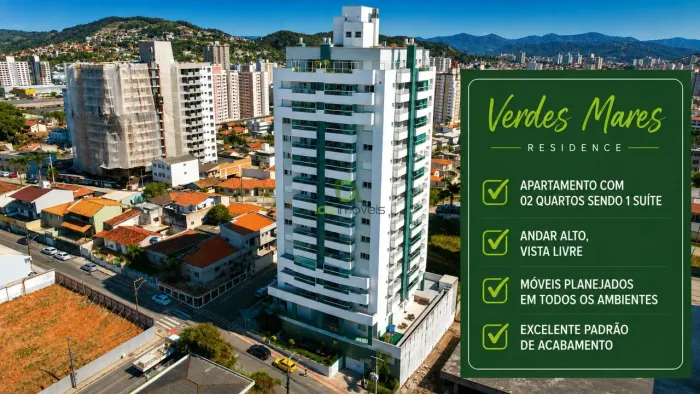 Lindo Apartamento de 2 Quartos (1 Suíte) com Vista Livre e Móveis Todeschini em Barreiros