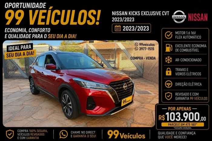 Nissan Kicks Exclusive 1.6 16V Flex AUT 2023