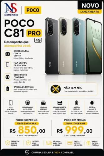Xiaomi Poco C81 Pro Dual 128GB 04GB RAM LACRADO ENTREGAMOS 