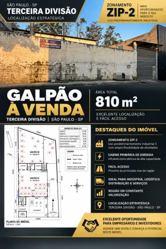 Galpão à Venda Zoneamento ZIP-2 + Cabine Primária de Energia
