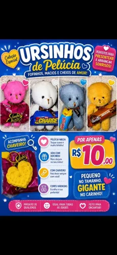 URSINHO DE PELUCIA COM CHOCOLATE