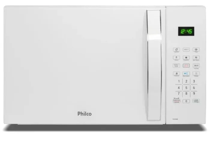 Microondas Philco 34 litros branco limpa fácil