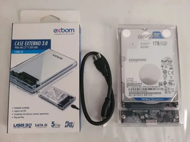 Hd externo 1tb wd USB 3.0 para pc e consoles