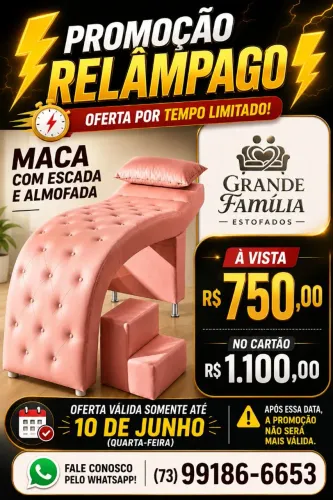 Promoção Relâmpago: Kit Estética com Maca, escada e Almofada