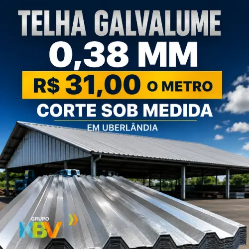 TELHA GALVALUME 0,38MM DIRETO DA FÁBRICA - PREÇO ESPECIAL