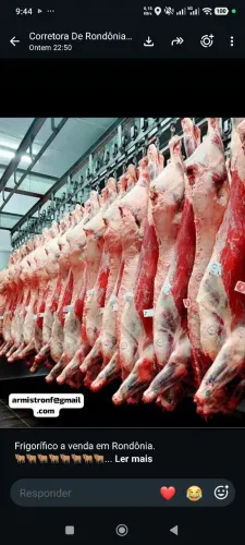 Frigorífico Bovino em Rondônia em Ji-Paraná abate150 boi dia R$:12 milhões.
