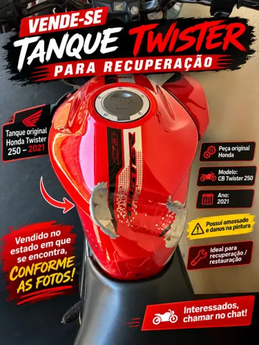 Tanque Original Honda CB Twister 250 2021 - Para Recuperação
