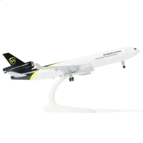 Modelo Miniatura Avião MD-11 em metal fundido com 20cm escala 1/300 com rodas e suporte