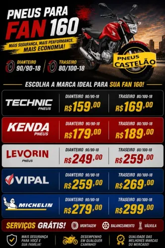 Pneus originais para Fan 160 Titan 150