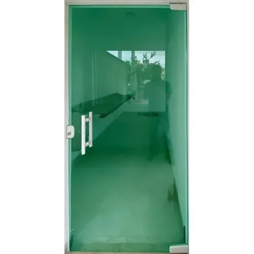 Porta Nova Completa Pivotante Vidro Verde Temperado Blindex (Oportunidade)