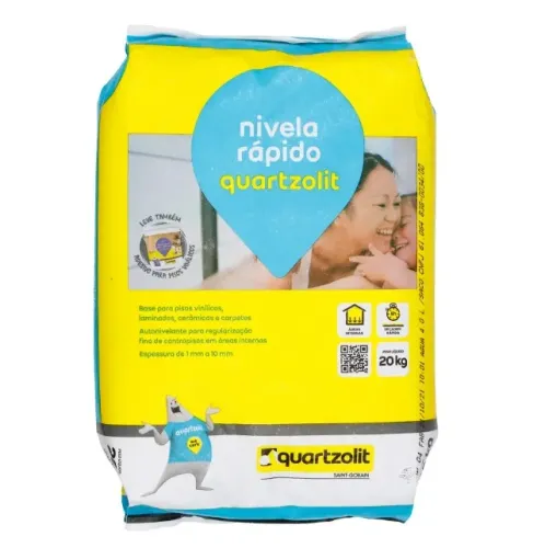 Argamassa Autonivelante 20kg - Nivela rápido Quartzolit - Piso Vinílico