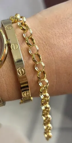 Pulseiras braceletes semi joias aço 