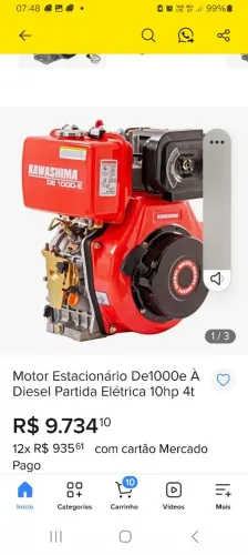 Motor e bomba, diesel