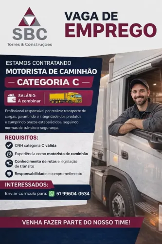 VAGA PARA MOTORISTA