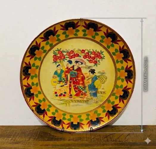 Prato Decorativo Antigo Porcelana Japonesa Estilo Satsuma