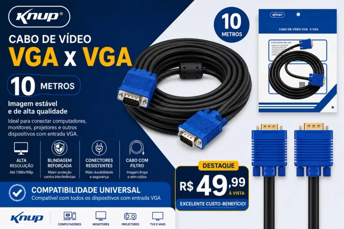 Cabo vga 10 mt