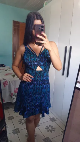Vestido verde estampado clock house